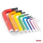 Imbusové HEX kľúče s guľôčkou z S2 ocele 9 ks AMiO-04298 – Obrázok 5
