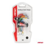 Imbusové HEX kľúče s guľôčkou z S2 ocele 9 ks AMiO-04298 – Obrázok 6