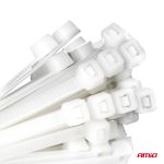 Plastové sťahovacie pásky, biele 4,8×200mm 100ks AMiO-04310 – Obrázok 3