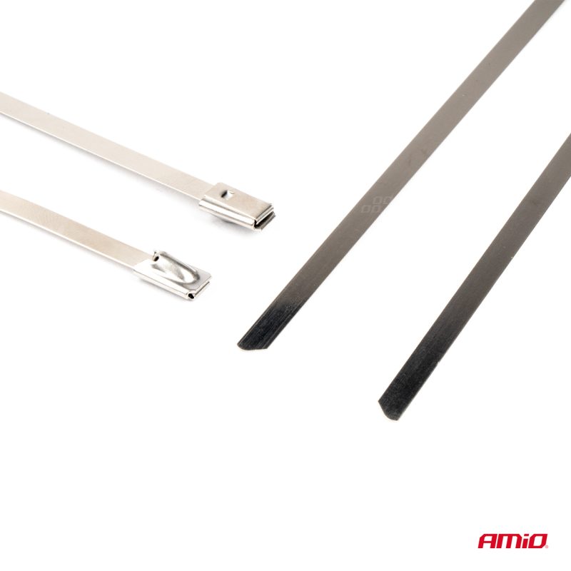 Nerezové sťahovacie pásky 4,6x300mm 100 ks AMiO-04323 – Obrázok 3