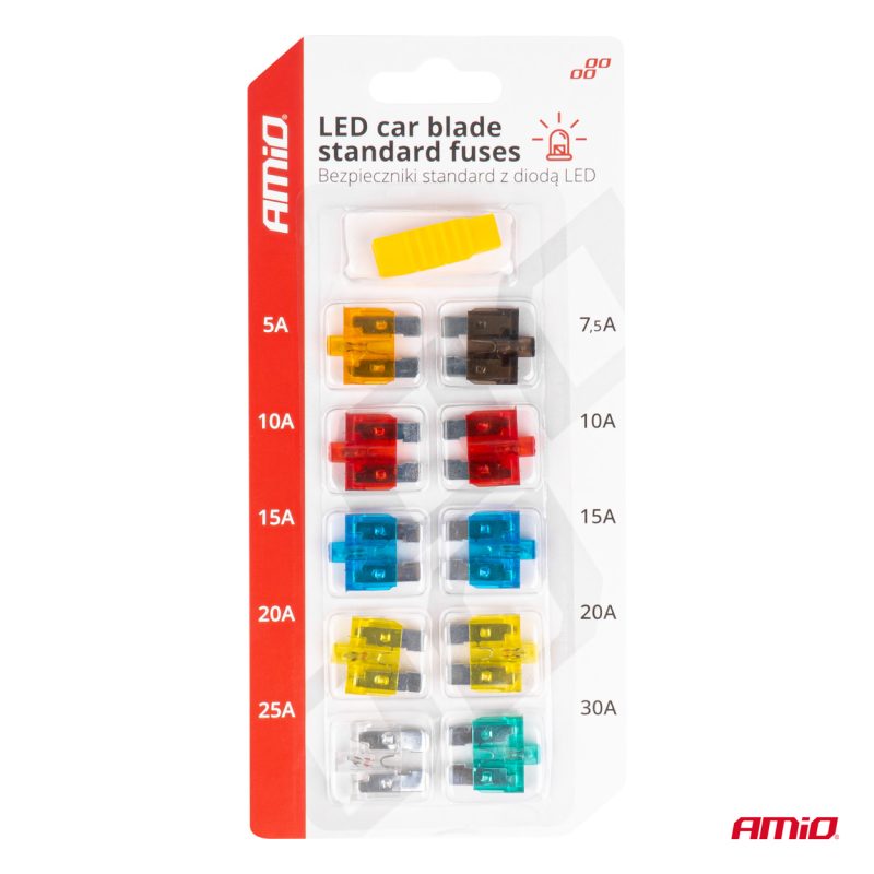 Autopoistky nožové štandard s led diódou 10 ks AMiO-04341 – Obrázok 6