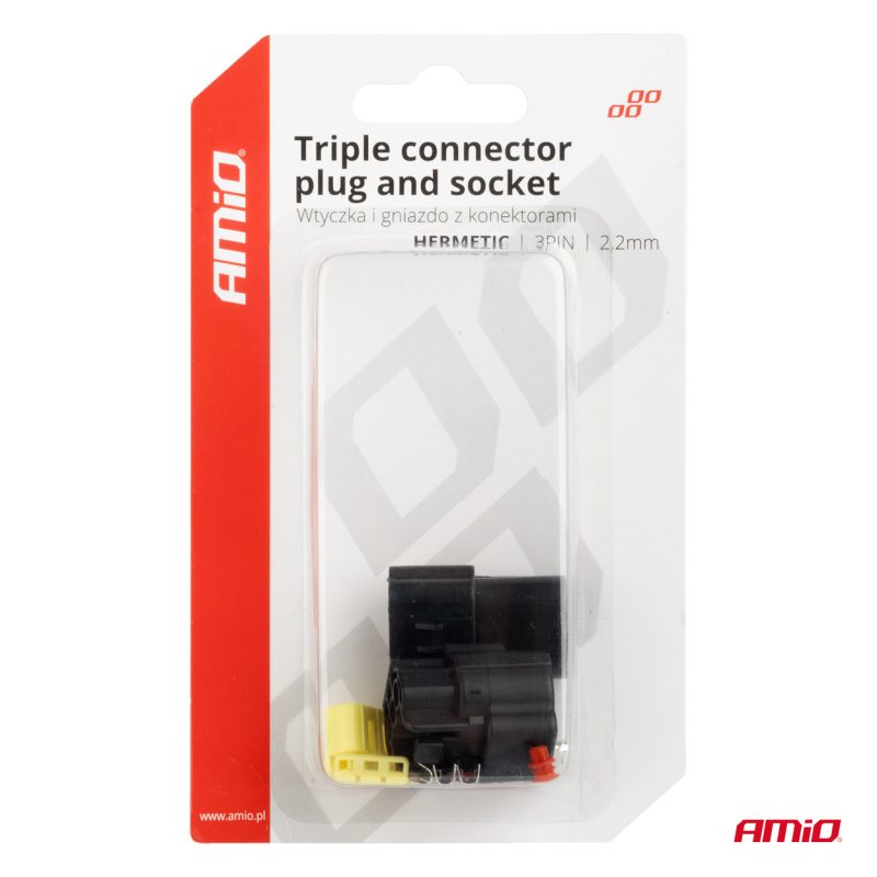 Sada elektrických konektorov vodotesných 3 PIN 2,2 mm AMiO-04347 – Obrázok 5