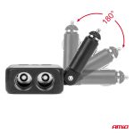 Predlžovacia zásuvka 2x USB-A 1x USB-C 12/24V 100W 180° AMiO-04357 – Obrázok 4