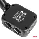 Predlžovacia zásuvka 2x USB-A 1x USB-C 12/24V 100W 180° AMiO-04357 – Obrázok 5