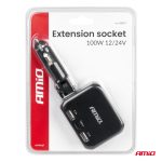 Predlžovacia zásuvka 2x USB-A 1x USB-C 12/24V 100W 180° AMiO-04357 – Obrázok 8