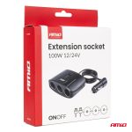 Predlžovacia zásuvka 2x USB-A ON/OFF 12/24V 100W 70cm AMiO-04362 – Obrázok 10