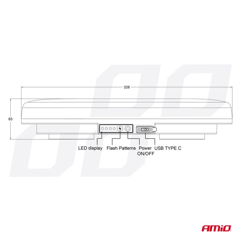 Bezdrôtová svetelná lišta LED R65 R10 326x186x63 26W 12/24V AMiO-04369 – Obrázok 14