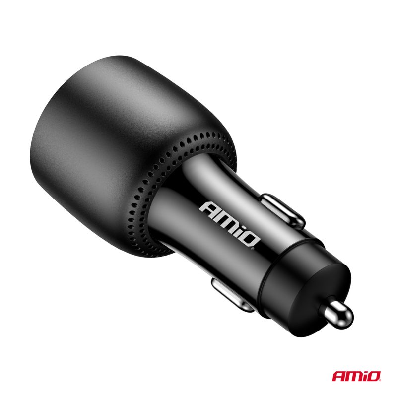 Nabíjačka do auta 2x USB C port + USB A port 12/24V 100W AMiO-04371 – Obrázok 5