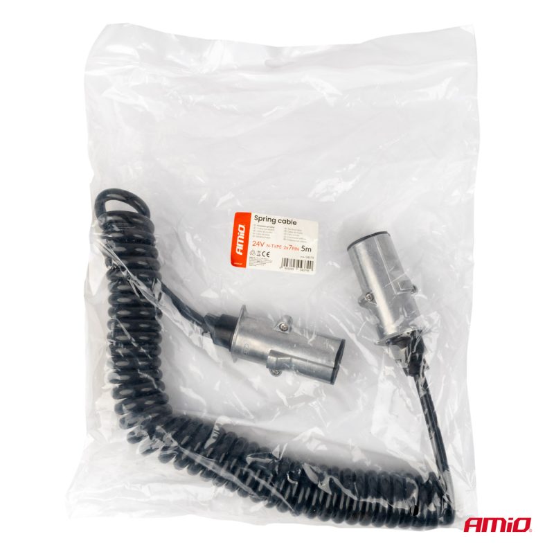 Špirálový kábel TIR 2x 7 PIN typ N 5m 24V AMIO-04379 – Obrázok 4