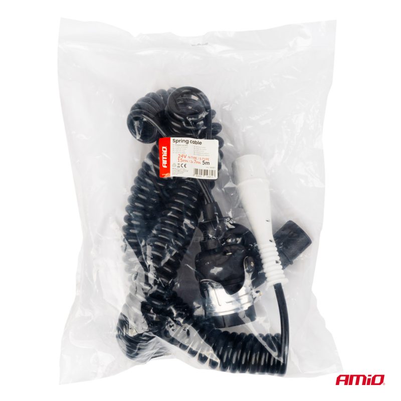 Špirálový kábel TIR 2x 7 PIN 15 PIN typ N/S 5m 24V AMiO-04381 – Obrázok 5