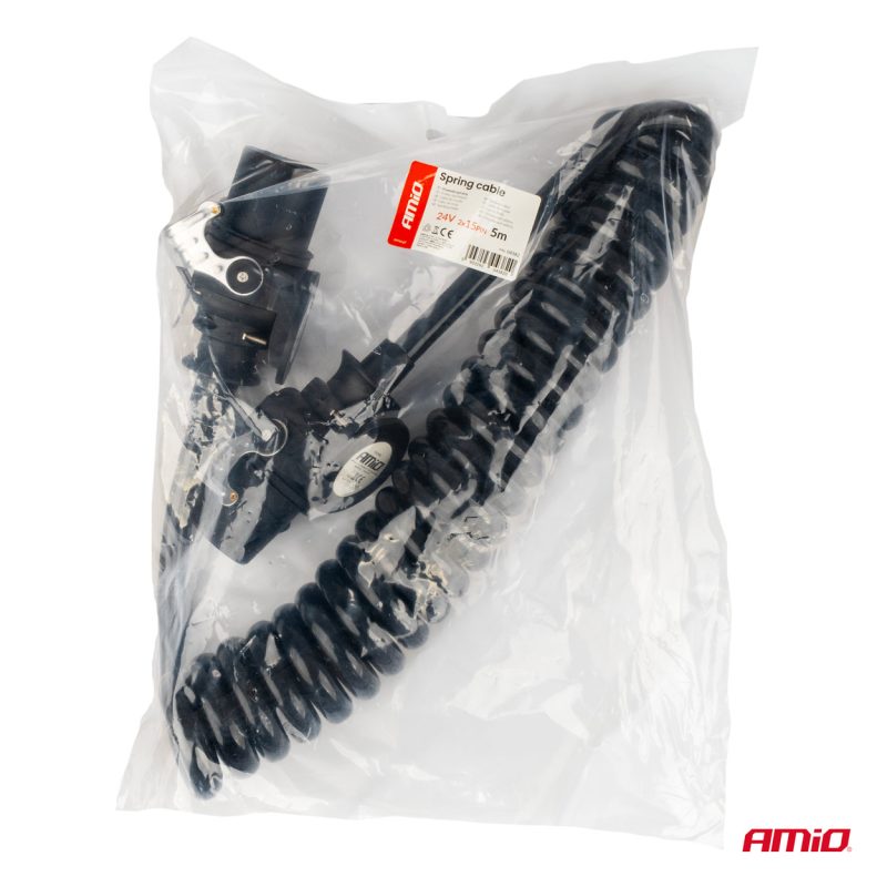 Špirálový kábel TIR 2x 15 PIN 5m 24V AMIO-04382 – Obrázok 5