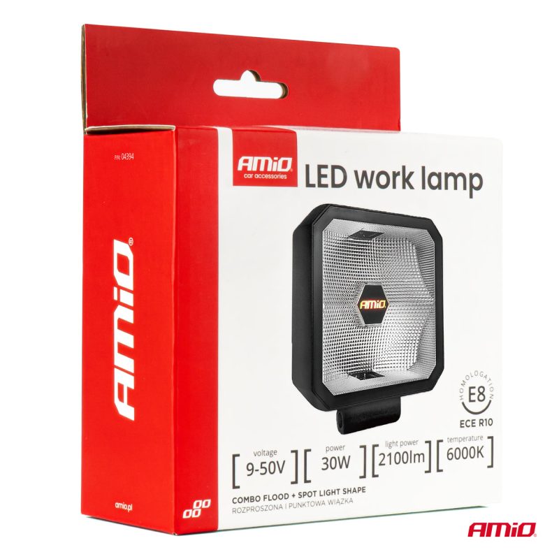 LED pracovné svetlo 30W COMBO 12/24V AMiO-04394 – Obrázok 8