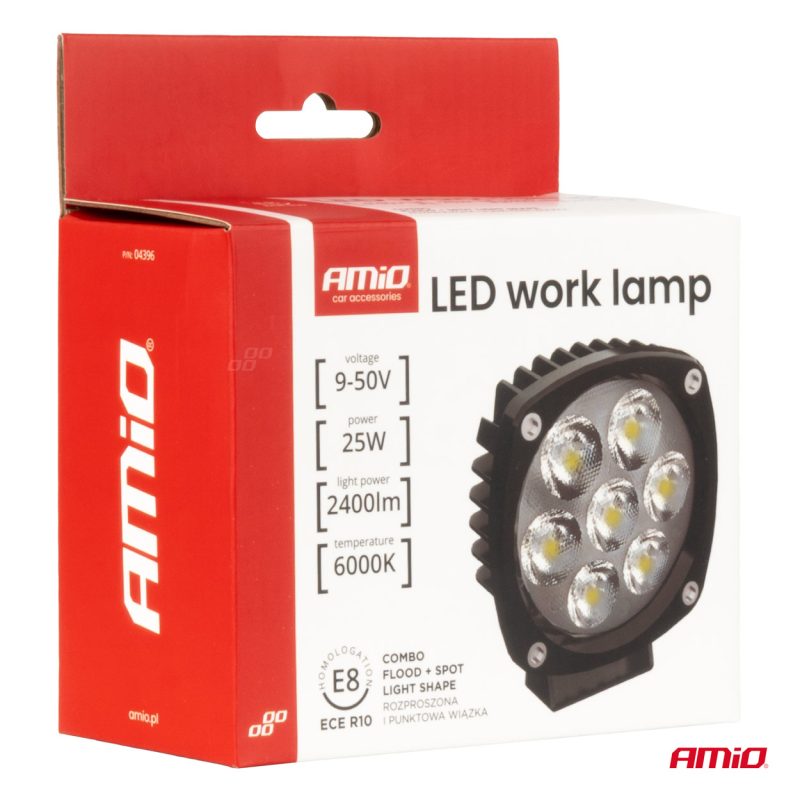 LED pracovné svetlo 25W COMBO 12/24V AMiO-04396 – Obrázok 8