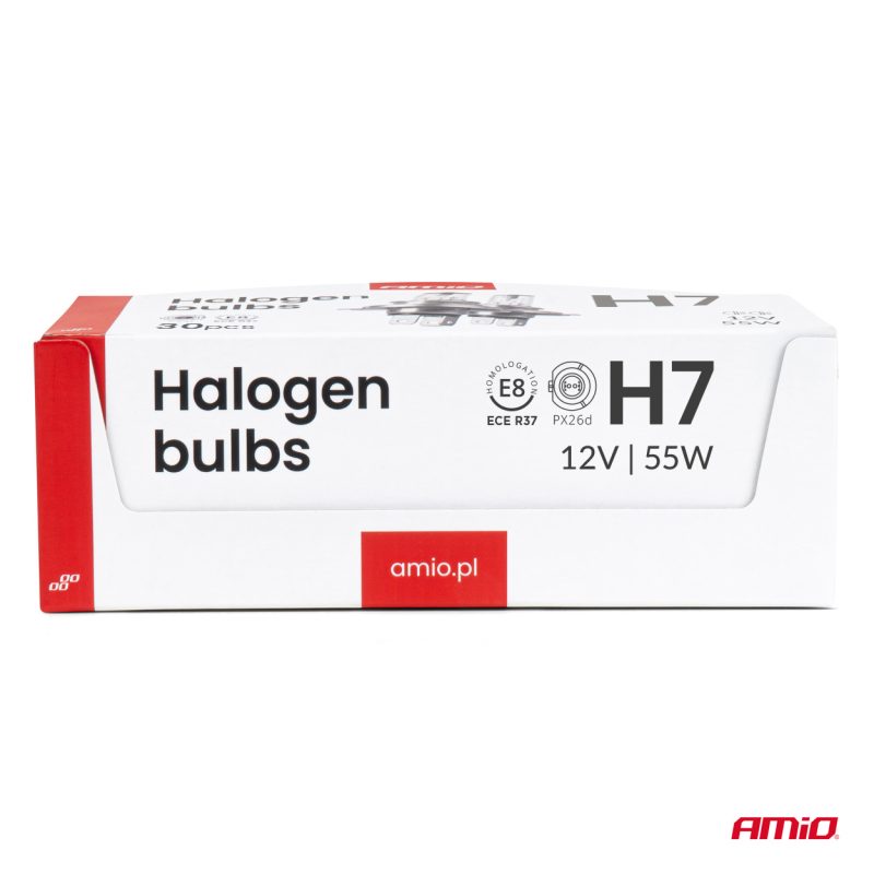 Halogénová žiarovka H7 12V 55W UV filter sada 30ks AMiO-04399 – Obrázok 3