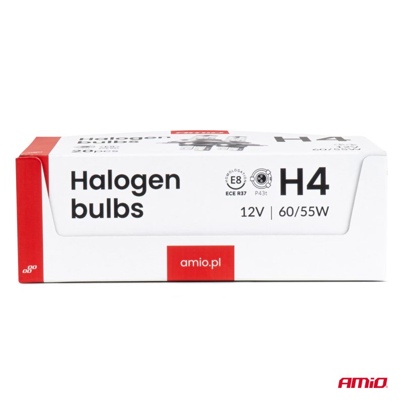 Halogénová žiarovka H4 12V 60/55W UV filter (E8) sada 20ks AMiO-04401 – Obrázok 3