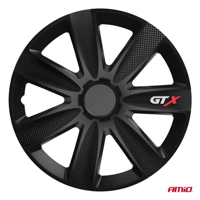 Puklice GTX 14” čierny karbón sada 4ks COLOR BOX – Obrázok 2