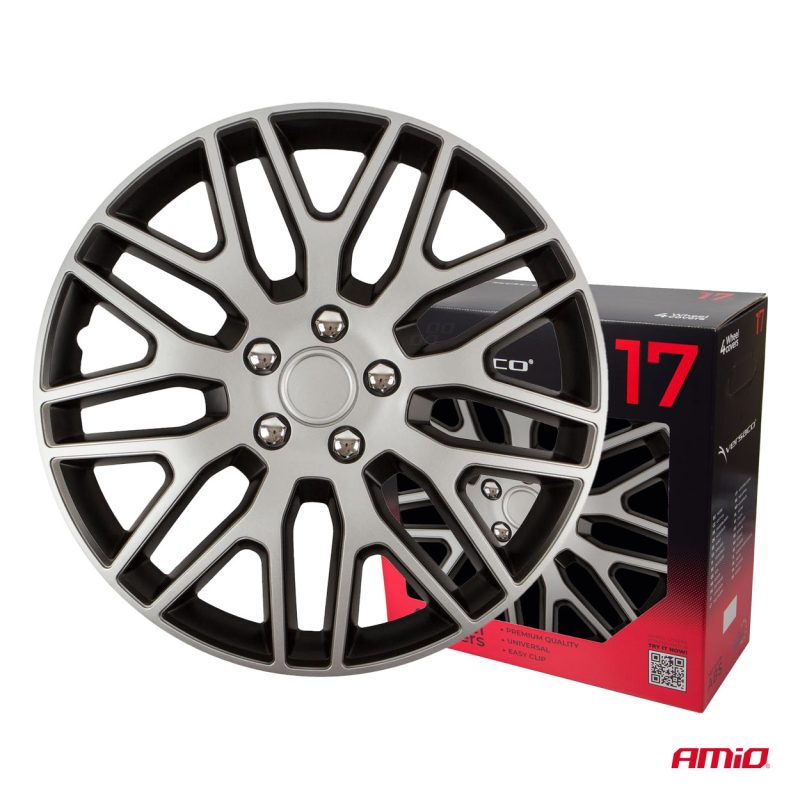 Puklice Dakar 17” čierno - strieborná sada 4ks COLOR BOX – Obrázok 3