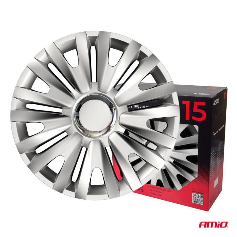Puklice Royal 15” strieborná sada 4ks COLOR BOX – Obrázok 3