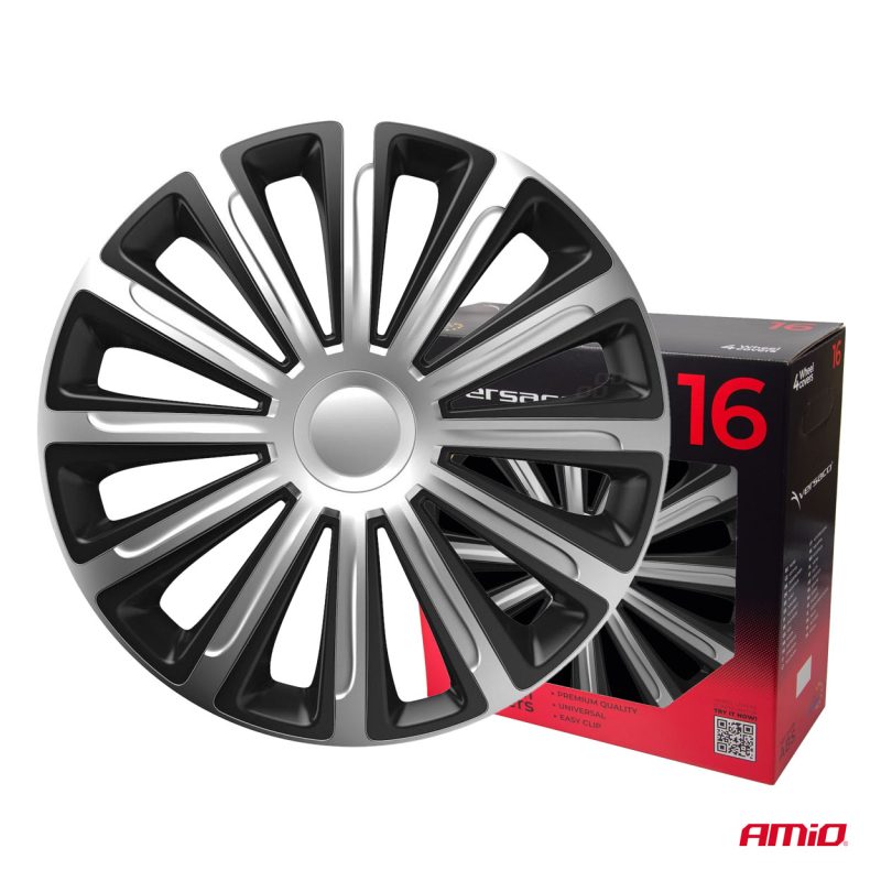 Puklice Trend 16” čierno - strieborná sada 4ks COLOR BOX – Obrázok 3
