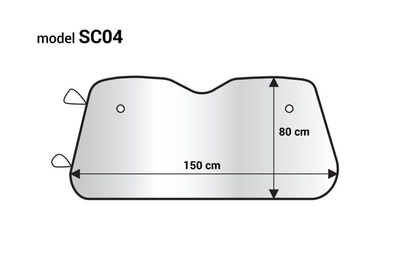 Slnečná clona strieborná – 150x80cm AMiO-01534 – Obrázok 2