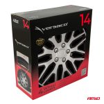 Puklice Dakar 14” čierno - strieborná sada 4ks COLOR BOX – Obrázok 4