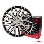 Puklice Dakar 15” čierno - strieborná sada 4ks COLOR BOX – Obrázok 3