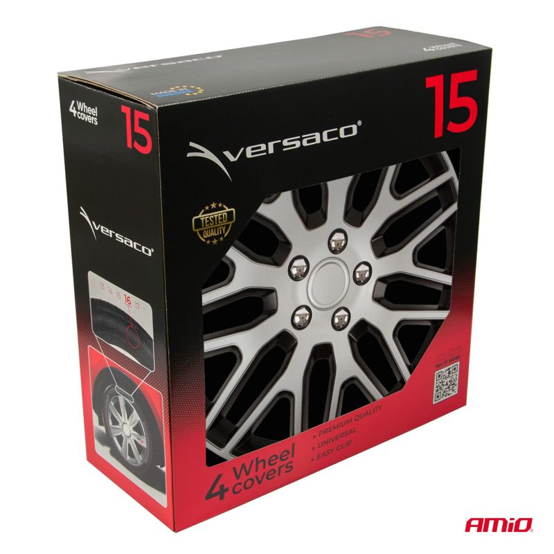 Puklice Dakar 15” čierno - strieborná sada 4ks COLOR BOX – Obrázok 4