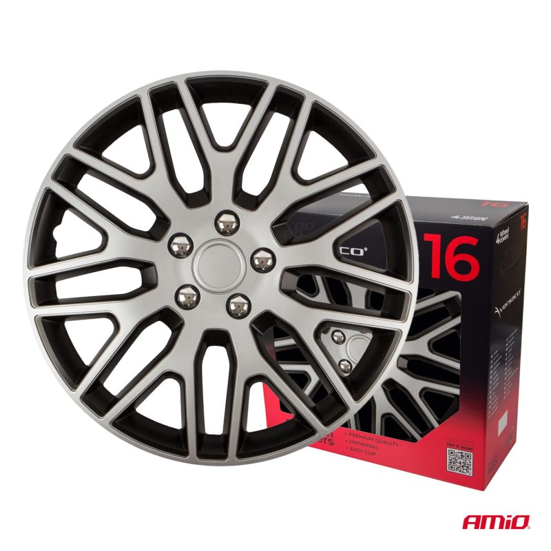 Puklice Dakar 16” čierno - strieborná sada 4ks COLOR BOX – Obrázok 3