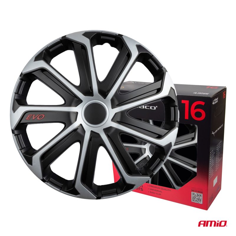Puklice Evo 16" čierno - strieborná sada 4ks COLOR BOX – Obrázok 3