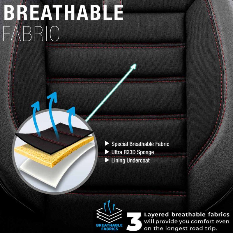 Sada autopoťahov OTOM LIMITED 101 BLACK/RED 3-ZIP – Obrázok 4