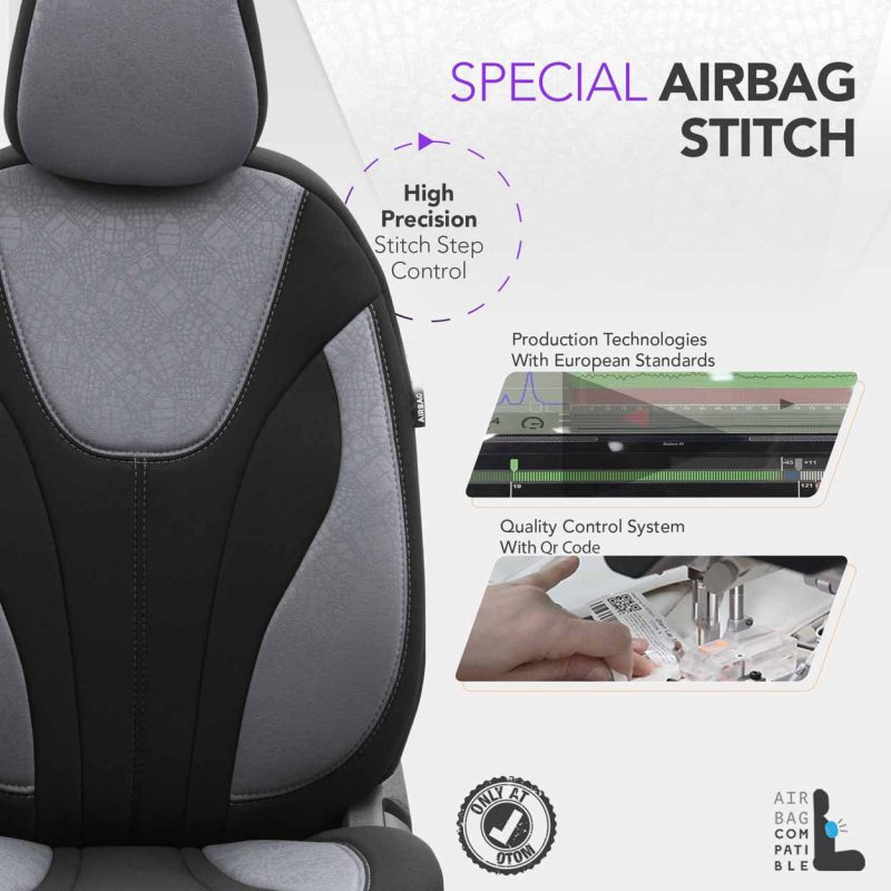 Sada autopoťahov OTOM RUBY 1202 GREY/BLACK 3-ZIP – Obrázok 5