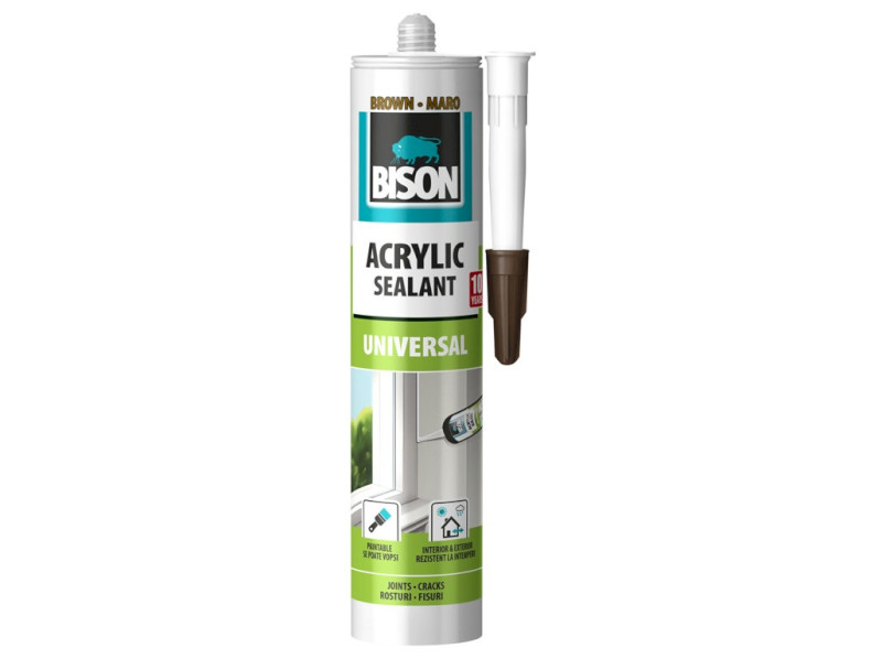 BISON ACRYLIC UNIVERSAL HNEDÝ jednozložkový tmel 300 ml BISON ACRYLIC UNIVERSAL HNEDÝ jednozložkový tmel 300 ml