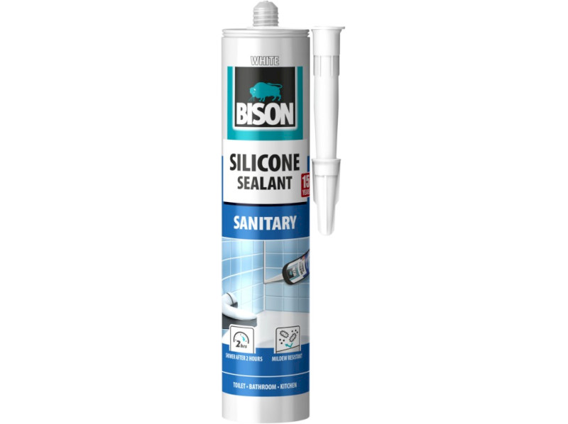 BISON SILICONE SANITARY sanitárny tmel BIELY 280 ml BISON SILICONE SANITARY sanitárny tmel BIELY 280 ml