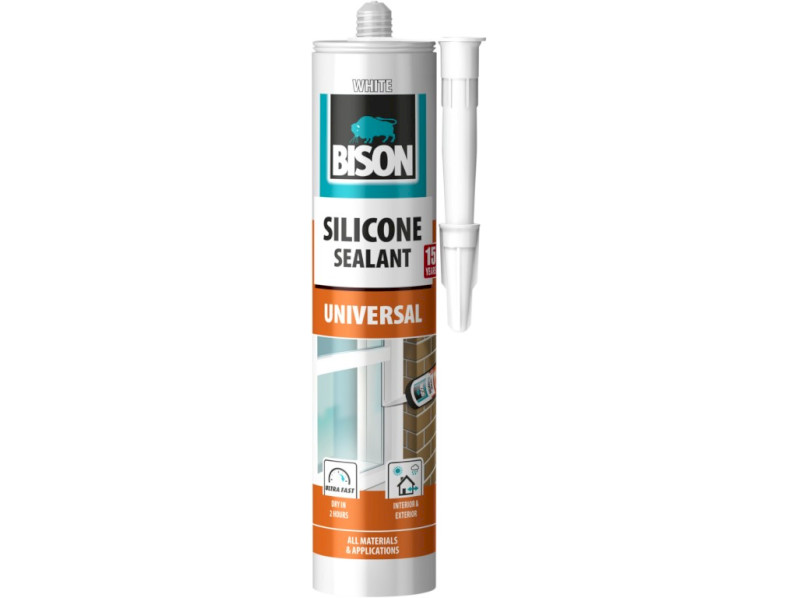 BISON SILICONE UNIVERSAL silikónový tmel BIELY 280 ml BISON SILICONE UNIVERSAL silikónový tmel BIELY 280 ml