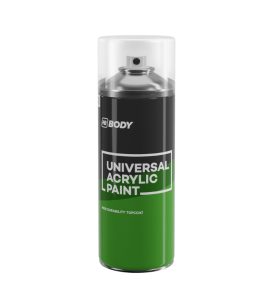 HB BODY  farba univerzal ČIERNA LESKLÁ  V SPREJI 400ML - aj na radiátory / do 200°C