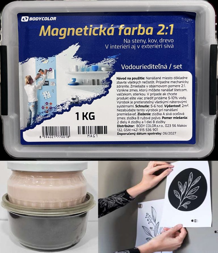 Magnetická farba 2:1 na steny