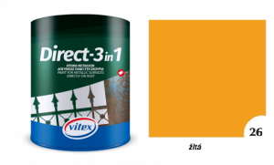 VITEX DIRECT -1 26 FARBA NA KOV 3 V 1 ZÁKLAD AJ VRCH žltá RAL 1028 0
