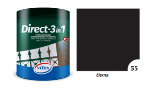 VITEX DIRECT -1 55 FARBA NA KOV 3 V 1 ZÁKLAD AJ VRCH čierna RAL 9005 0