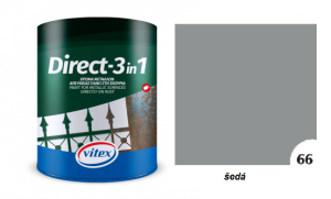 VITEX DIRECT -1 66 FARBA NA KOV 3 V 1 ZÁKLAD AJ VRCH šedá RAL 7004 0