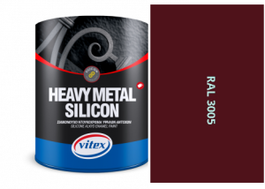 VITEX HEAVY METAL SILIKON - ALKYDOVÁ FARBA NA KOV SATÉN RAL 3005 vínovo červená 2