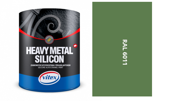 VITEX HEAVY METAL SILIKON - ALKYDOVÁ FARBA NA KOV SATÉN RAL 6011 REZEDOVO ZELENÁ 2