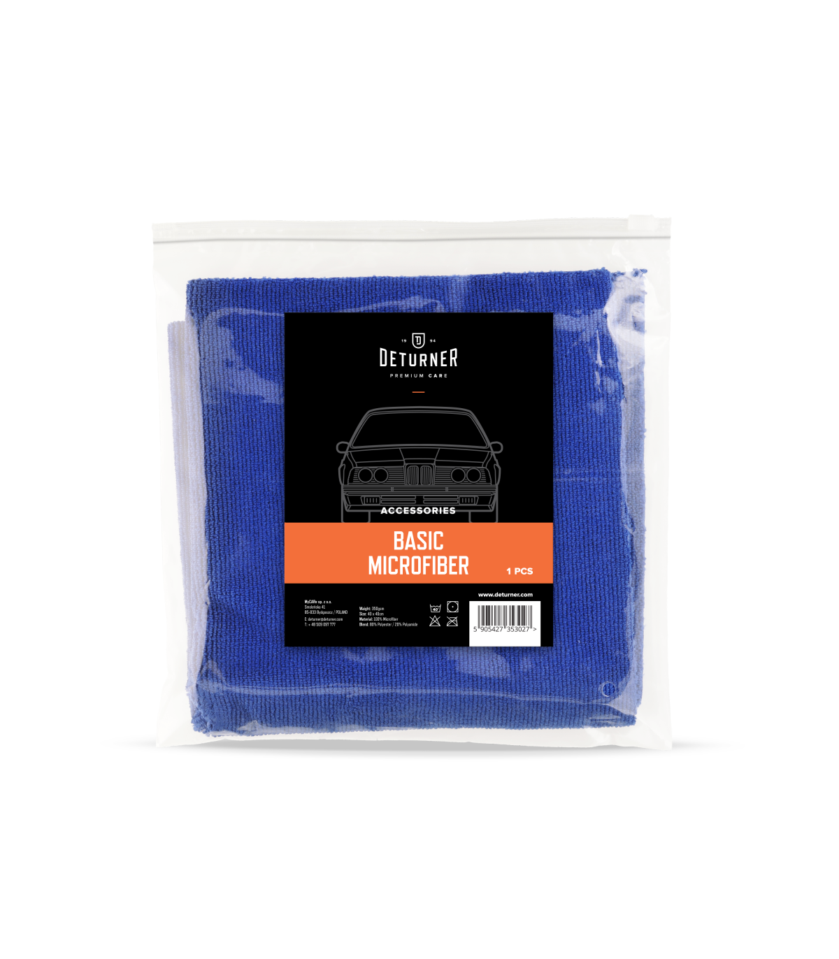 Deturner Basic Microfiber - 1 ks 350gsm mikrovláknová utierka (40 x 40cm) Deturner Basic Microfiber - 1 ks 350gsm mikrovláknová utierka (40 x 40cm)