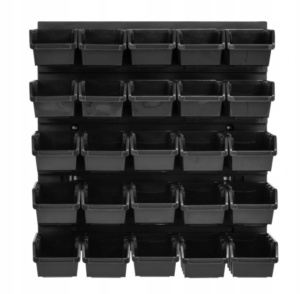 Stena na náradie 39x39cm + 25 boxov BLACK