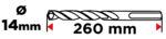 Vrták do železobetónu SDS Plus 14 x 260 mm, quatro 54H125 – Obrázok 9